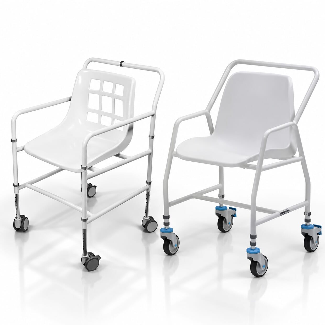 Chaise de douche à roulettes