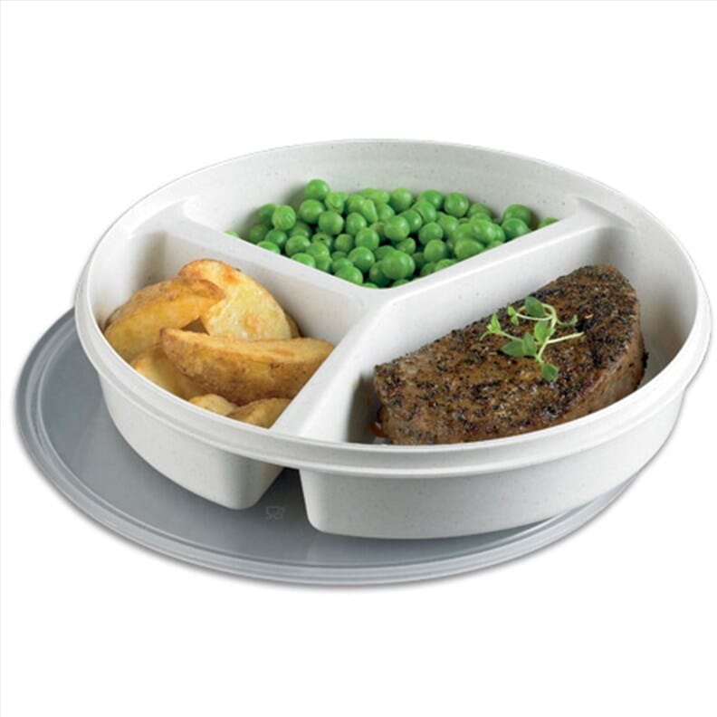Assiette 3 compartiments avec couvercle
