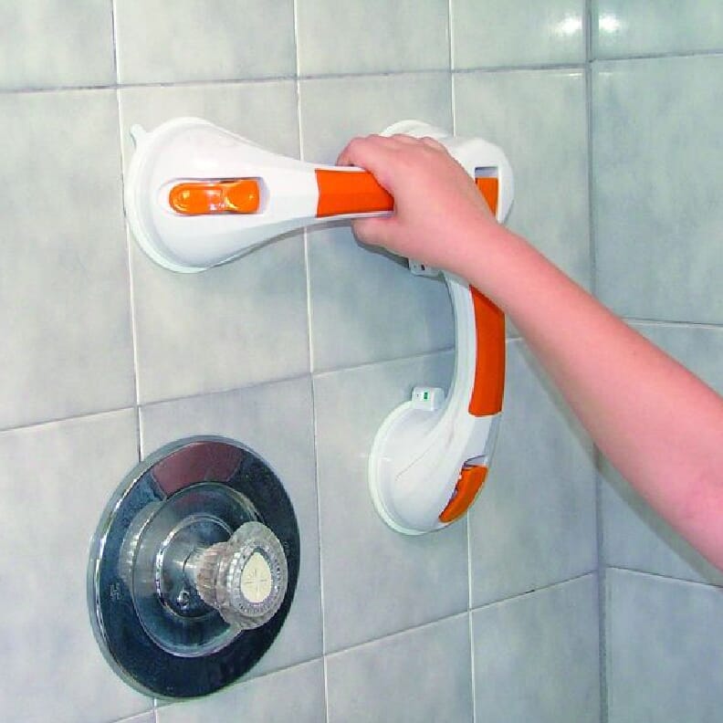 Barre d'appui coudée à ventouses