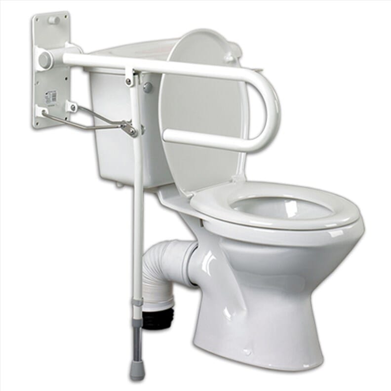 Barre d'appui pour toilettes Devon - Fixation murale avec pied ajustable