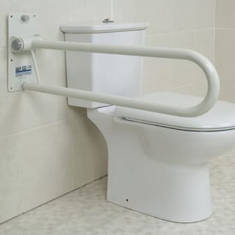 Barre d'appui pour toilettes rabattable