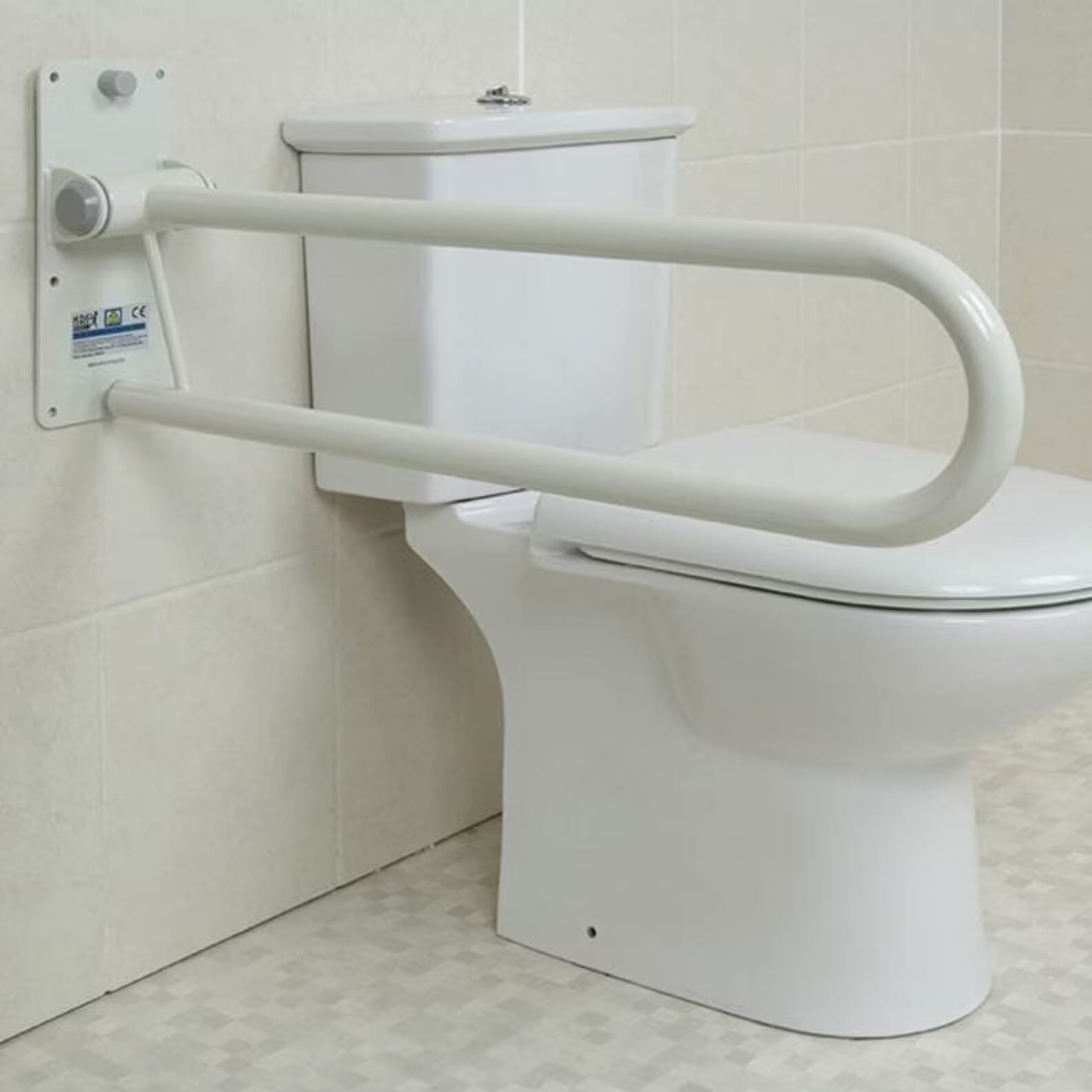 Barre d'appui pour toilettes rabattable