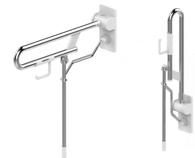 Barre d'appui rabatable avec pied