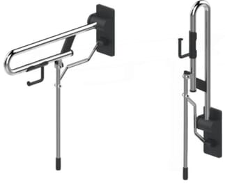 Barre d'appui rabatable avec pied Gris