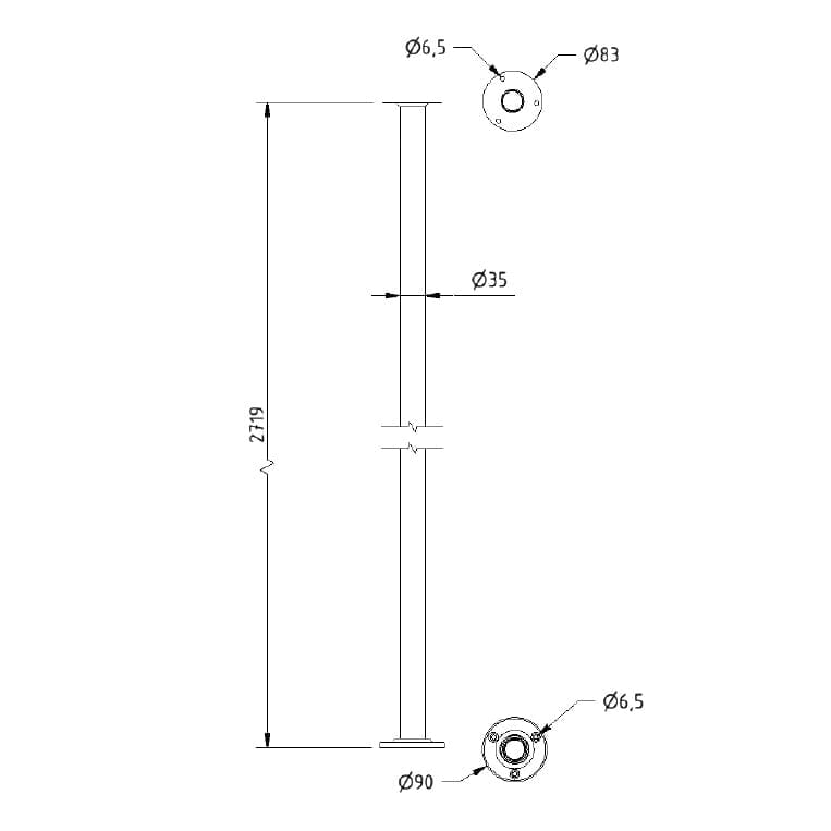 Barre d'appui sol-plafond