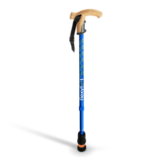 Bâton de marche Flexyfoot avec poignée en liège Bleu