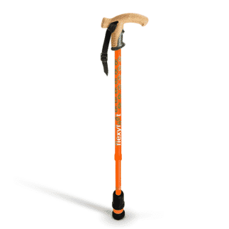 Bâton de marche Flexyfoot avec poignée en liège Orange