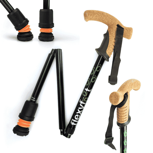 Bâton de marche pliant Flexyfoot avec poignée en liège