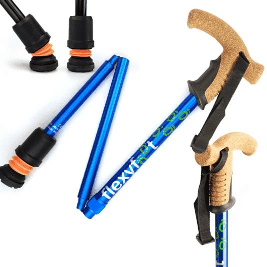 Bâton de marche pliant Flexyfoot avec poignée en liège