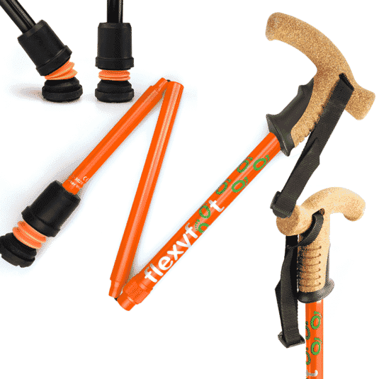 Bâton de marche pliant Flexyfoot avec poignée en liège