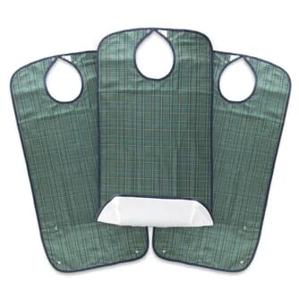 Bavoir imperméable vert pour adulte