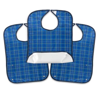 Bavoir impermÃ©able bleu pour adulte Taille M - Lot de 3