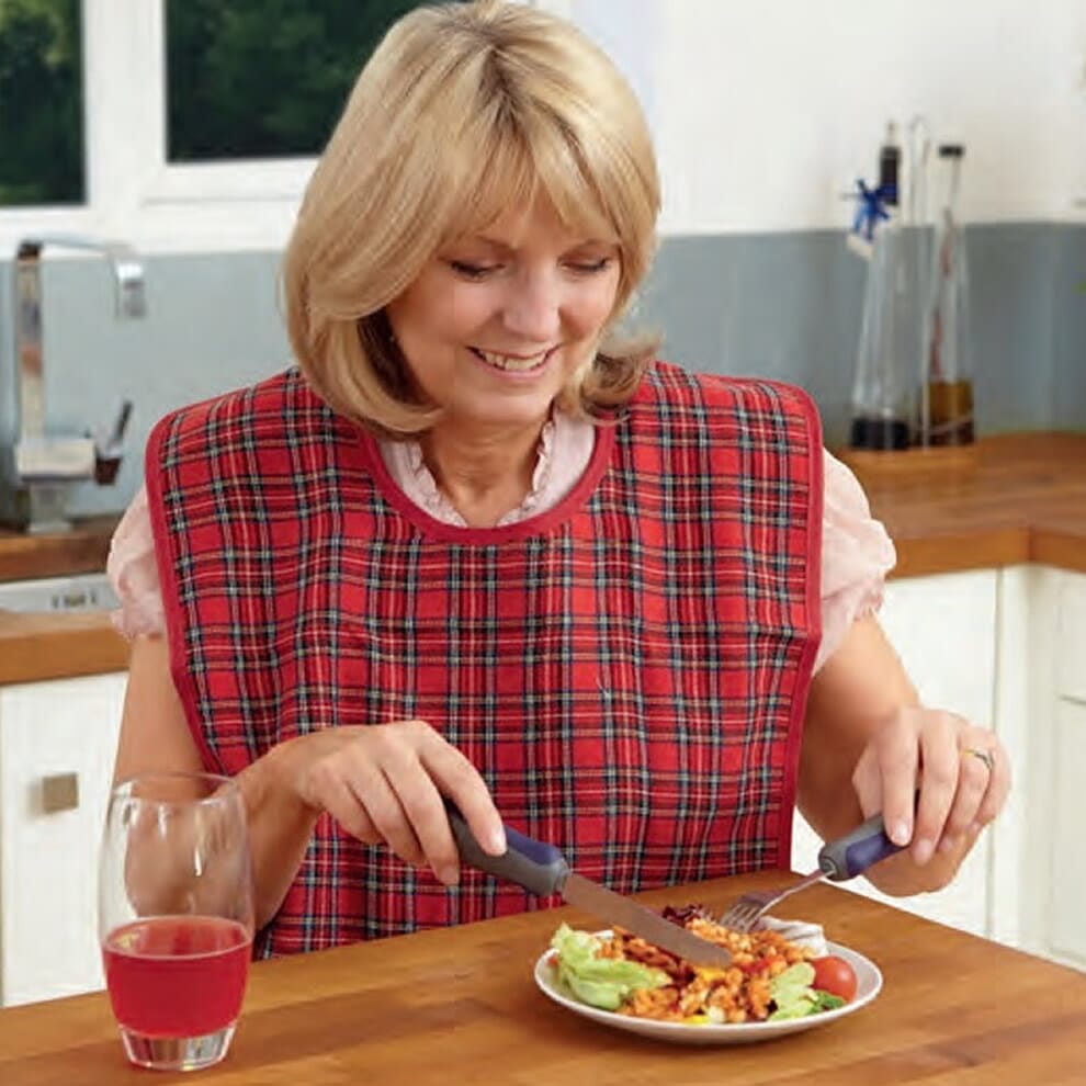 Bavoir imperméable rouge pour adulte