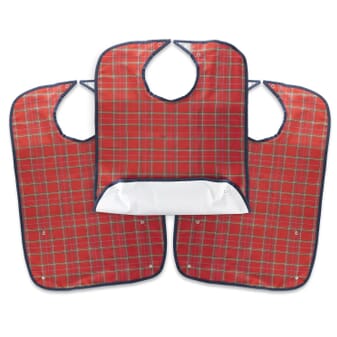 Bavoir imperméable rouge pour adulte