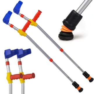 Béquille pour enfant Flexyfoot à double ajustement avec poignée souple Rouge - Paire