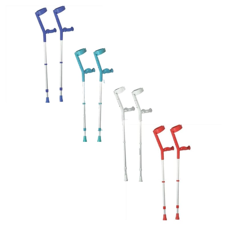 Paire de béquilles colorées avec poignées ergonomiques