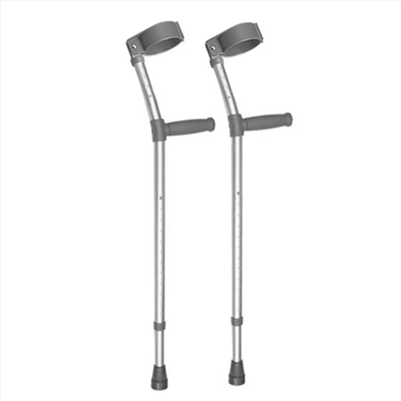 Paire de béquilles confortables doublement ajustables