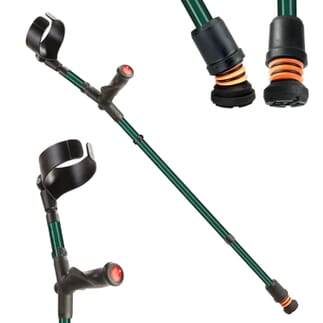 Béquilles double réglage Flexyfoot Comfort Grip Vert - Droite