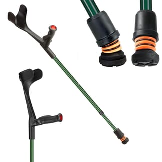 Béquilles Flexyfoot à coudière ouverte Comfort Grip Vert - Droite