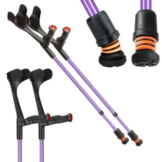 Béquilles Flexyfoot à coudière ouverte Comfort Grip Lilas - Paire