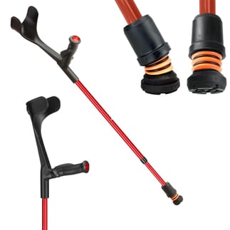 Béquilles Flexyfoot à coudière ouverte Comfort Grip Rouge - Droite