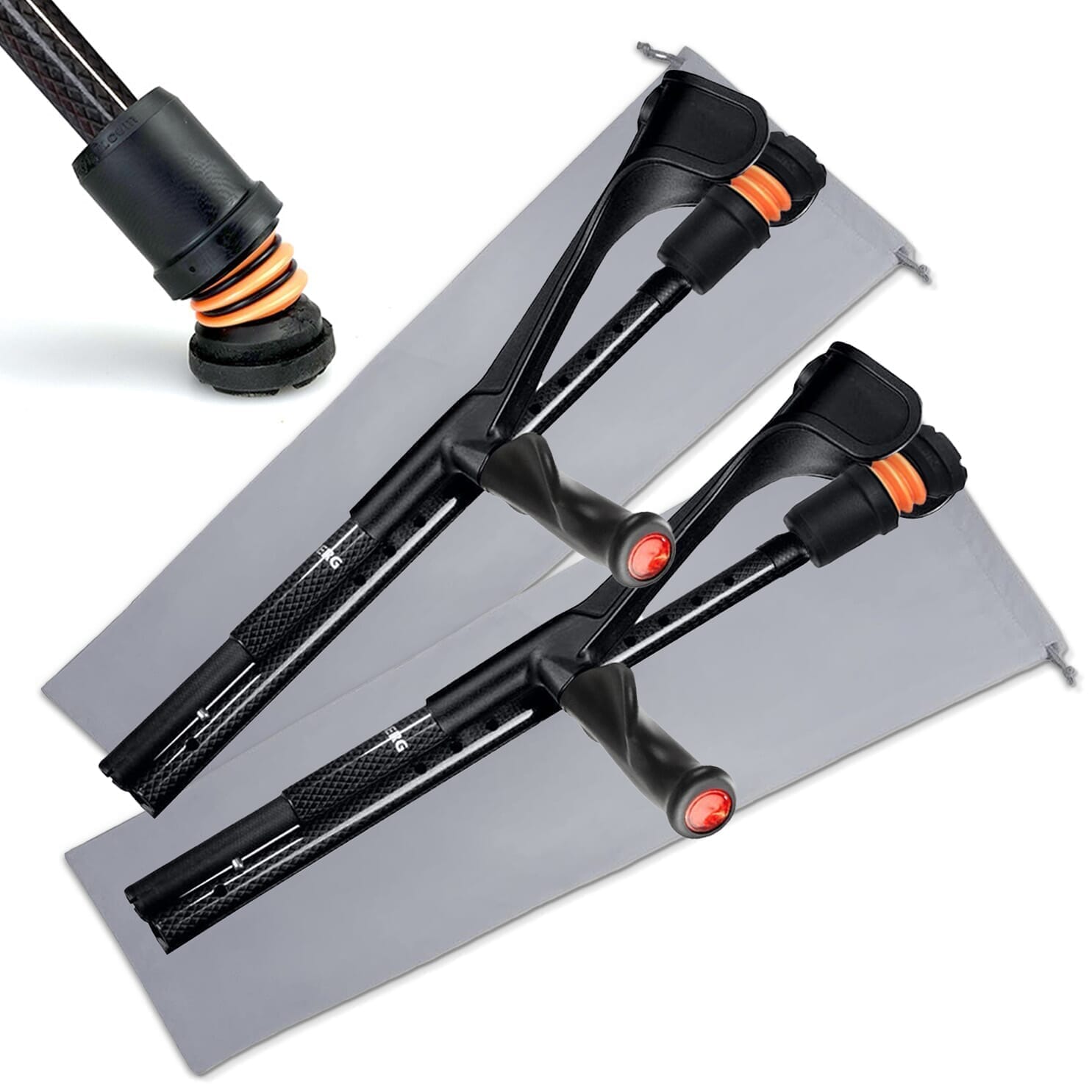 Béquilles pliables Flexyfoot en fibre de carbone à prise confortable