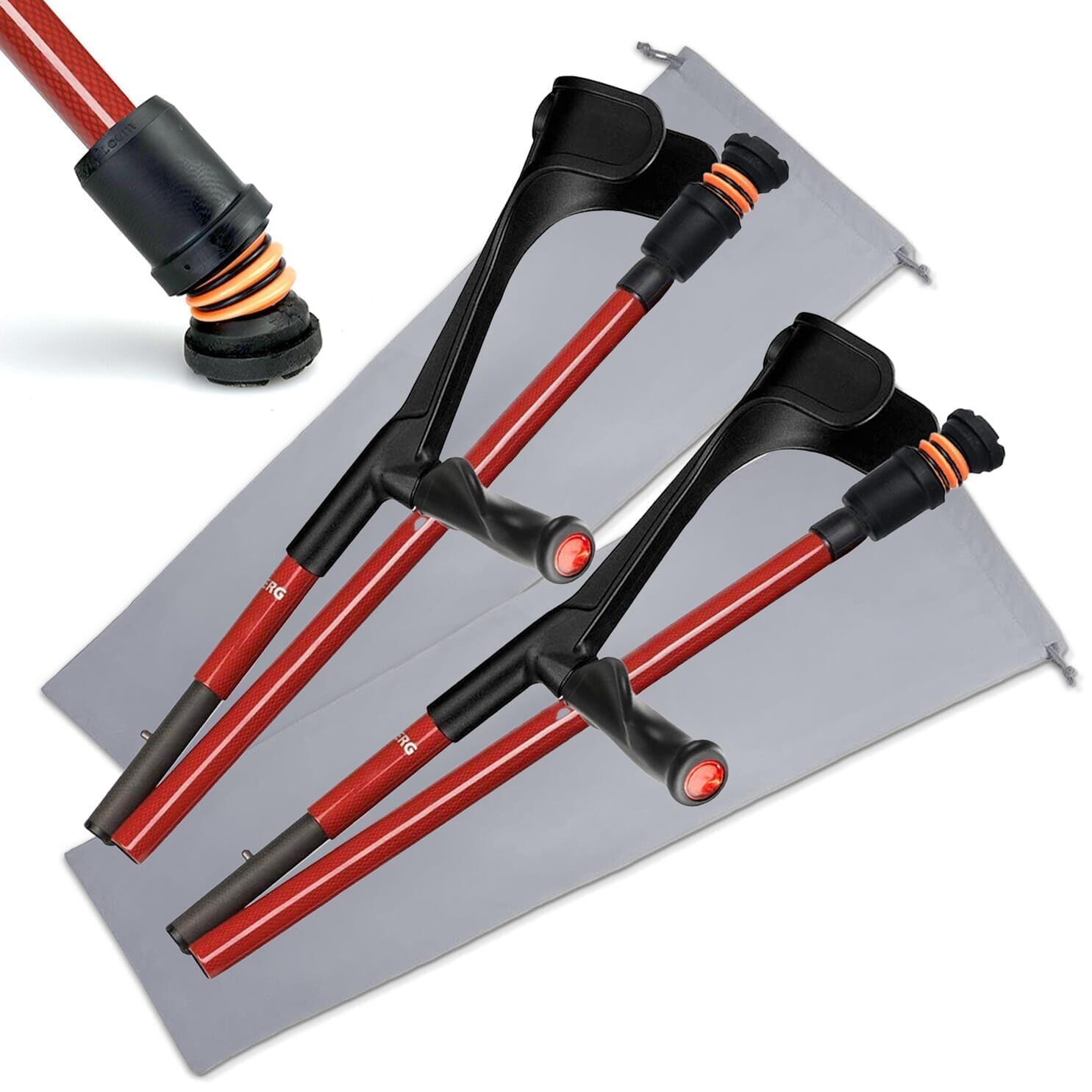 Béquilles pliables Flexyfoot en fibre de carbone à prise confortable