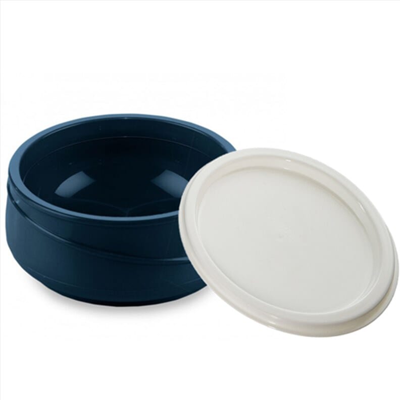 Bol isotherme bleu avec couvercle
