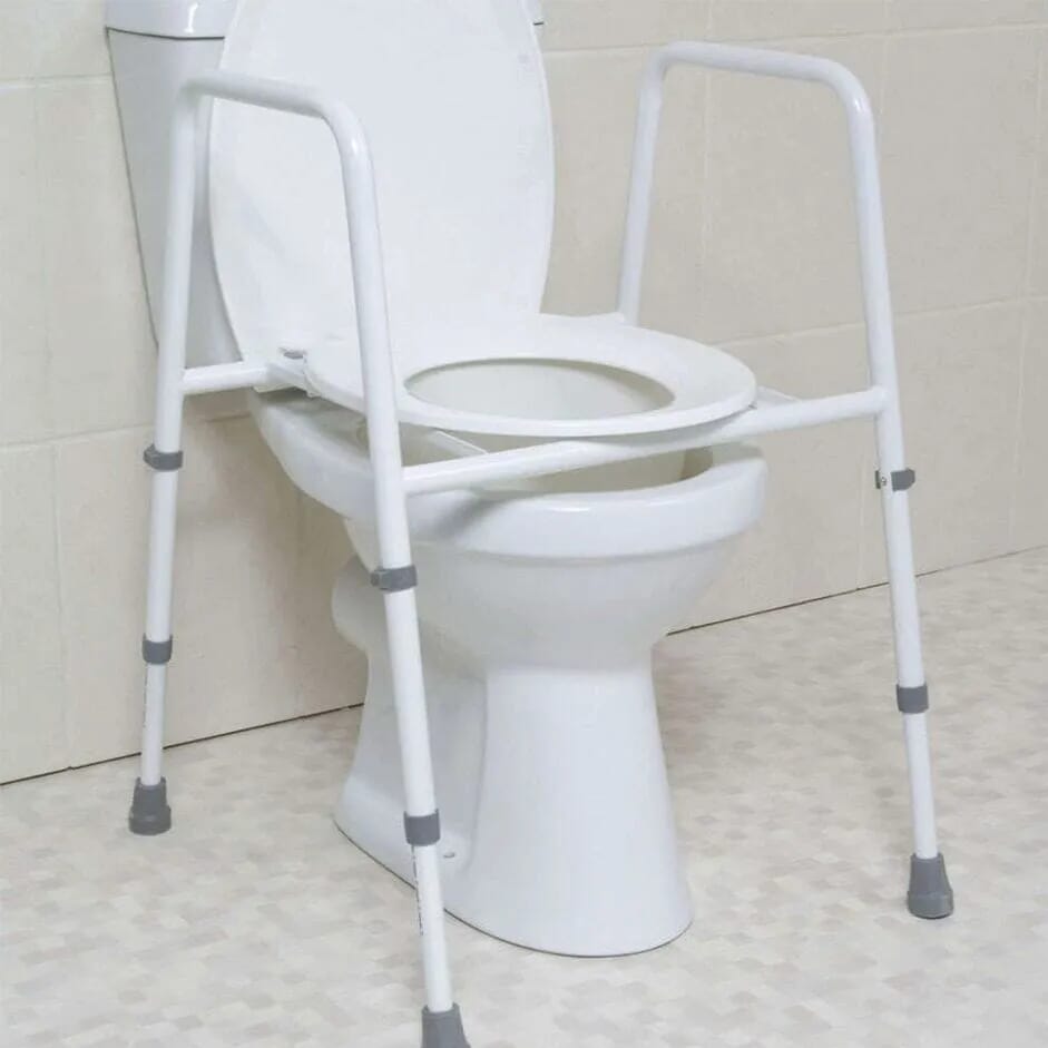 Cadre de toilettes avec siège – Hauteur ajustable