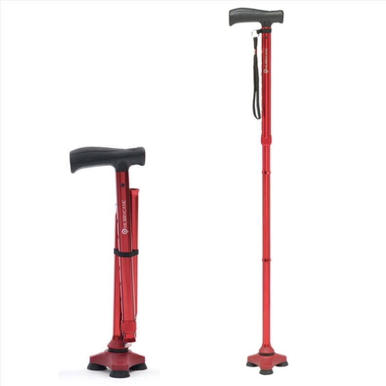 Canne de marche autoportante HurryCane - Rouge