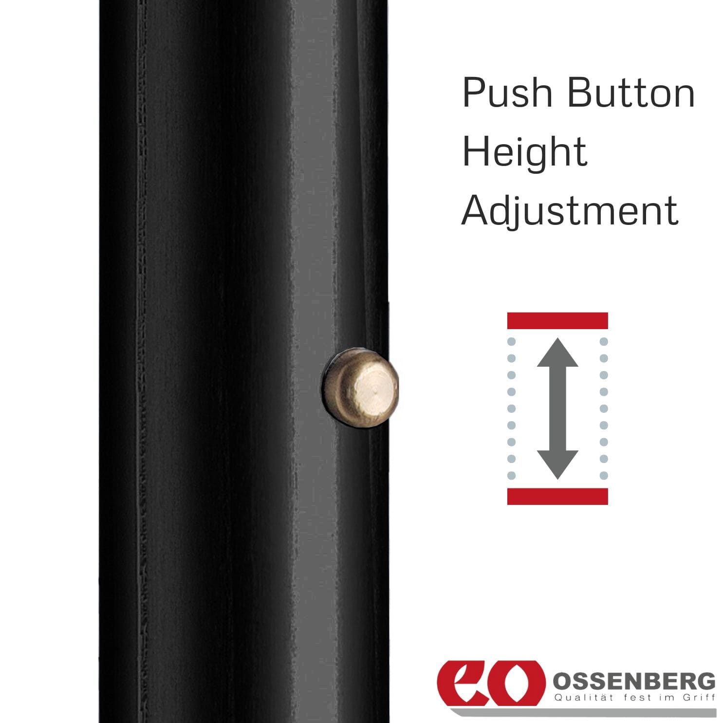 Canne de marche confort Ossenberg à poignée Fischer - Noir