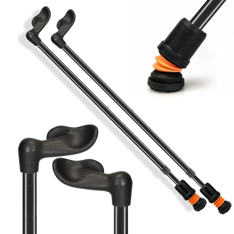 Canne de marche Flexyfoot avec poignée anatomique - Noir