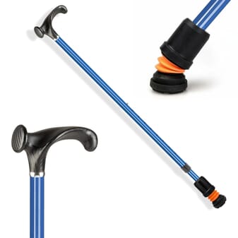Canne de marche Flexyfoot avec poignée Arthritic Grip - Bleu
