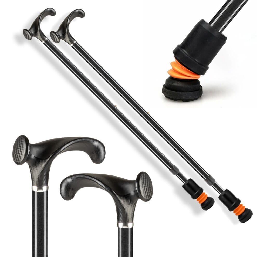 Canne de marche Flexyfoot avec poignée Arthritic Grip - Noir