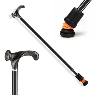 Canne de marche Flexyfoot avec poignée Arthritic Grip - Noir Main droite