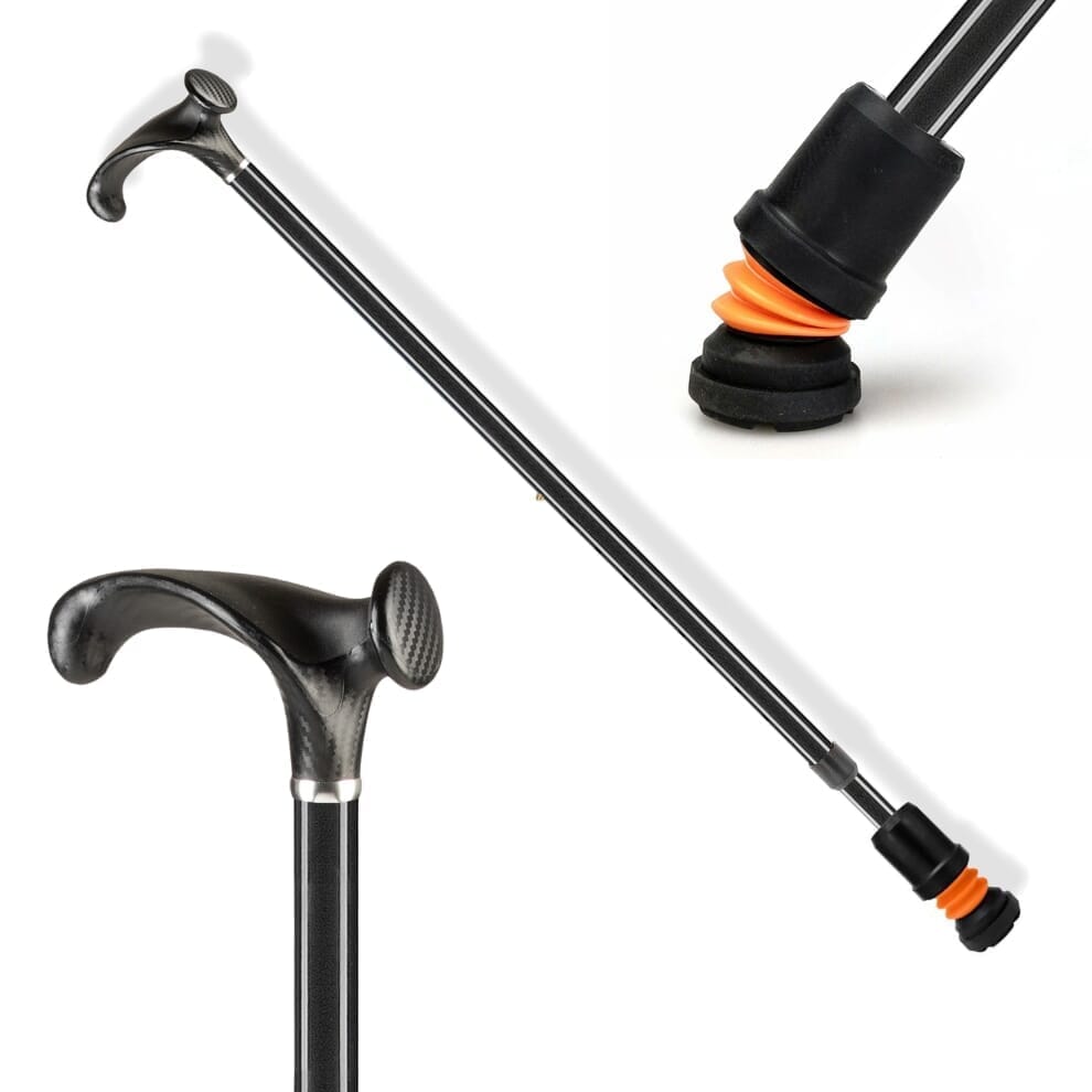 Canne de marche Flexyfoot avec poignée Arthritic Grip - Noir