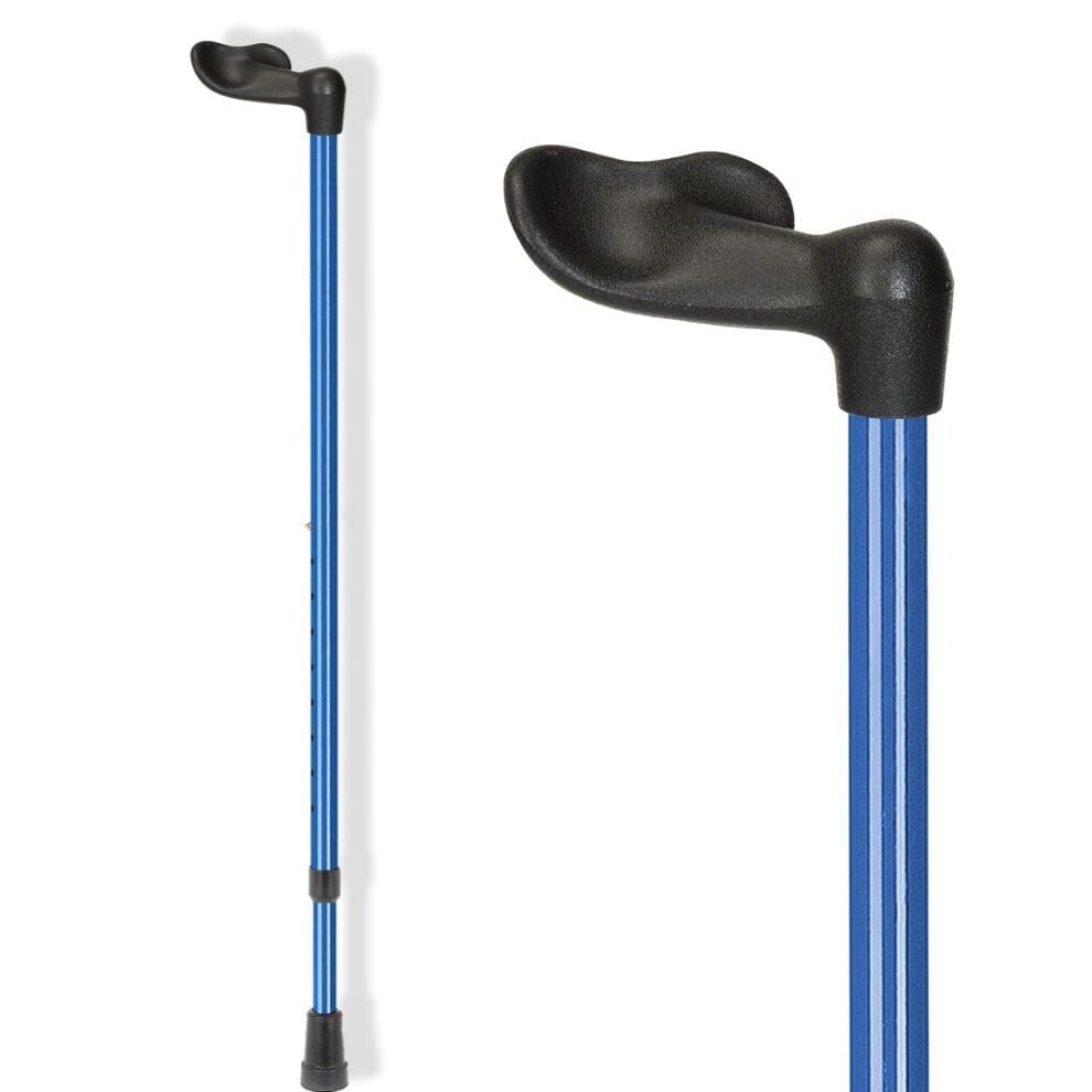 Canne de marche Ossenberg Comfort avec poignée Fischer - Bleu