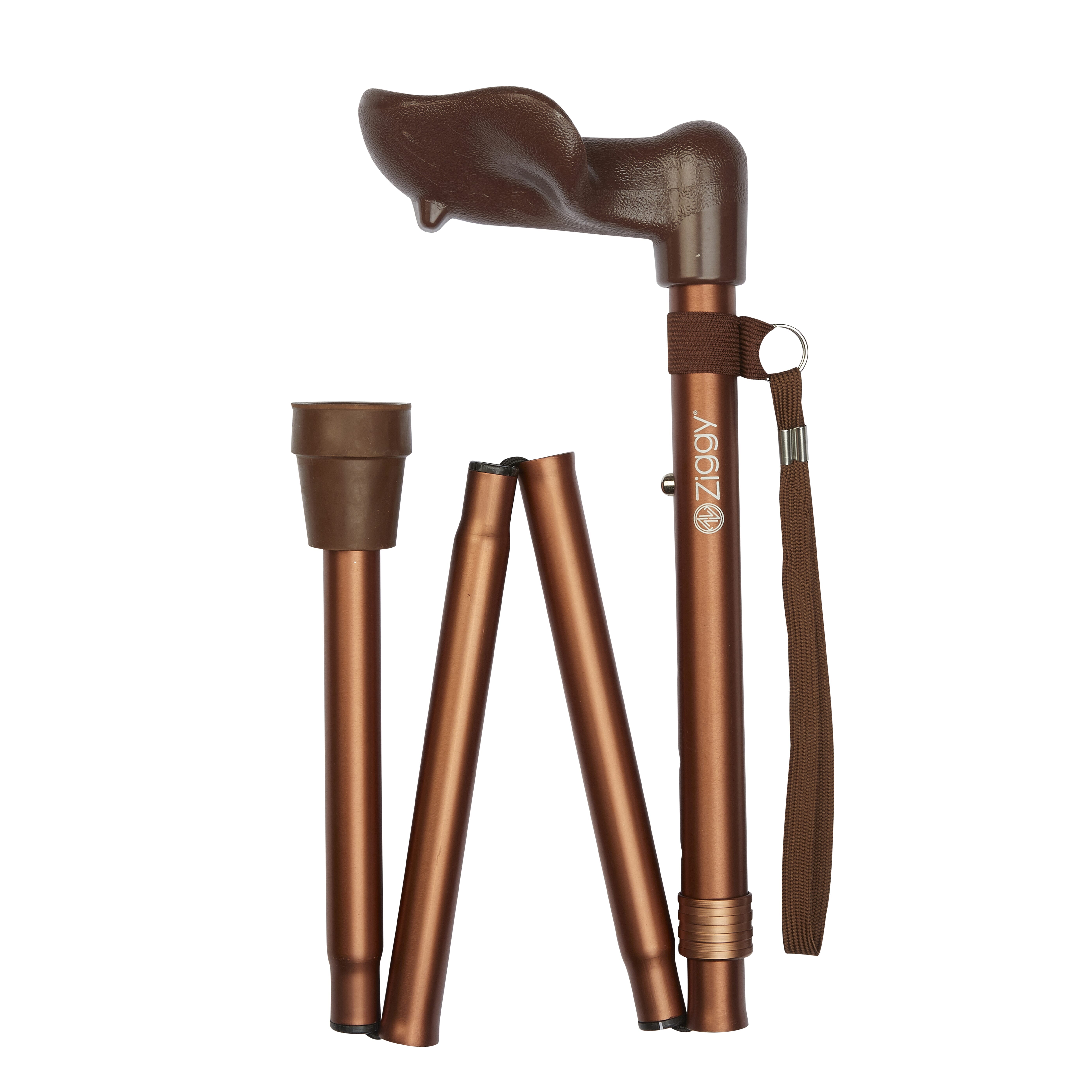 Canne de marche pliable avec poignée anatomique