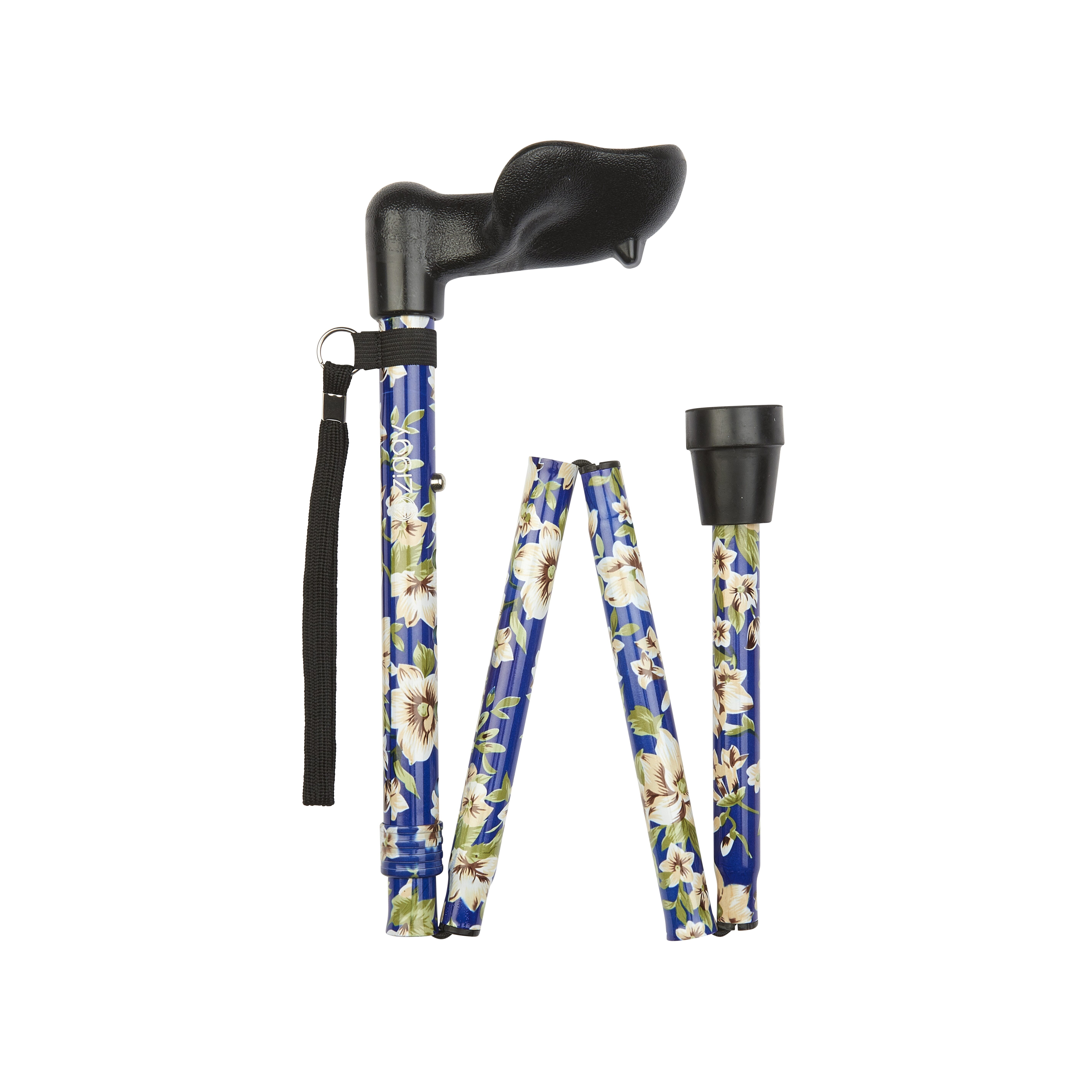 Canne de marche pliable avec poignée anatomique