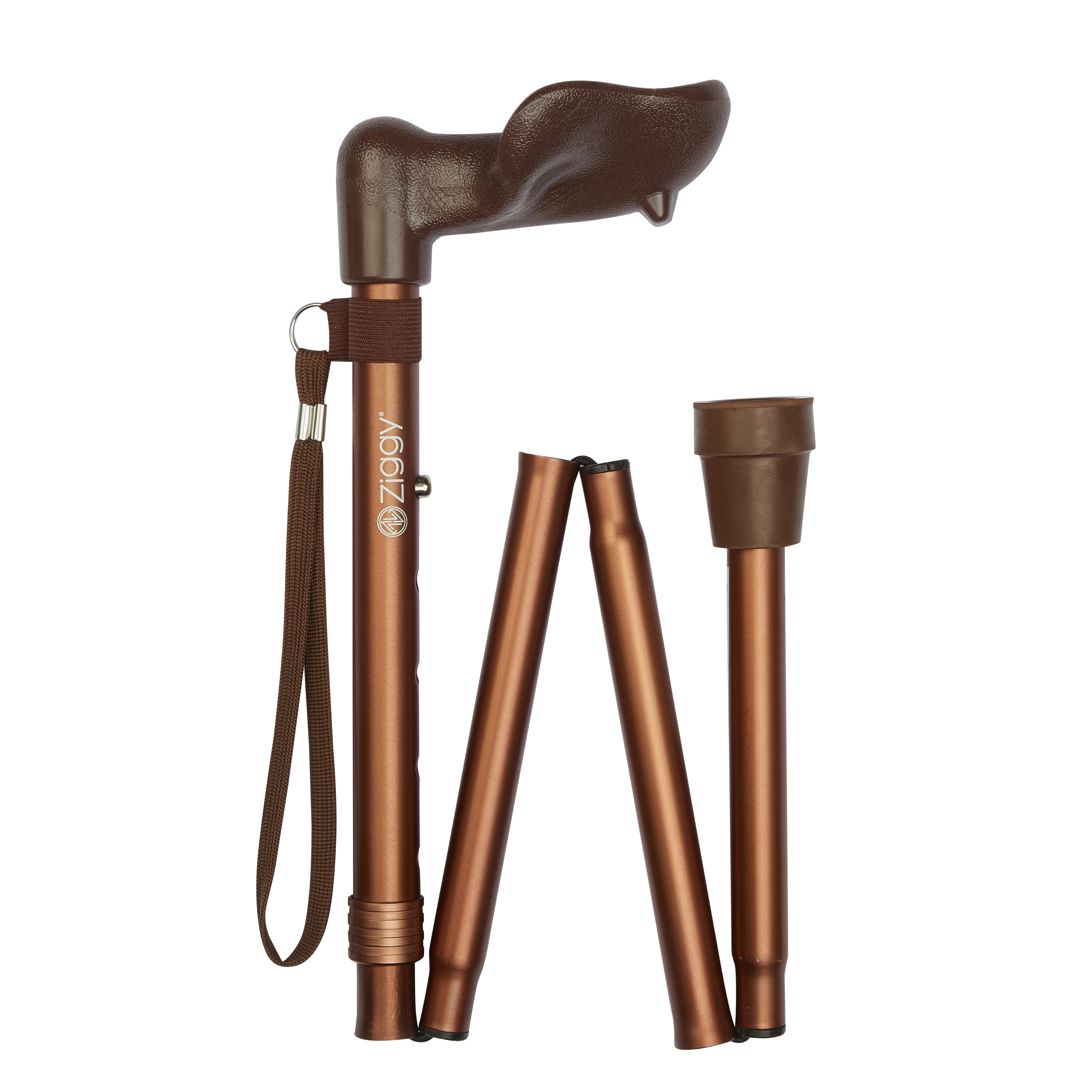 Canne de marche pliable avec poignée anatomique