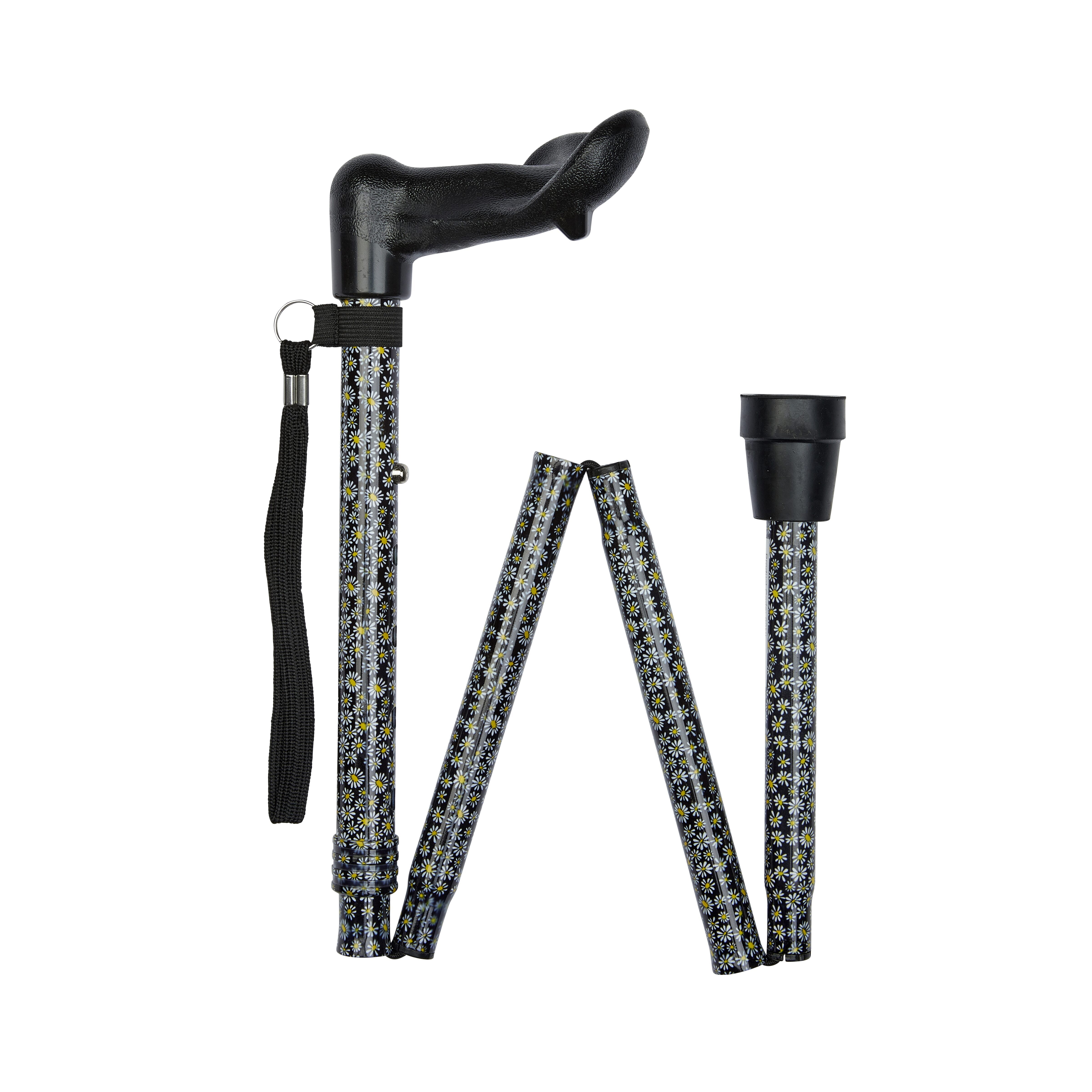 Canne de marche pliable avec poignée anatomique