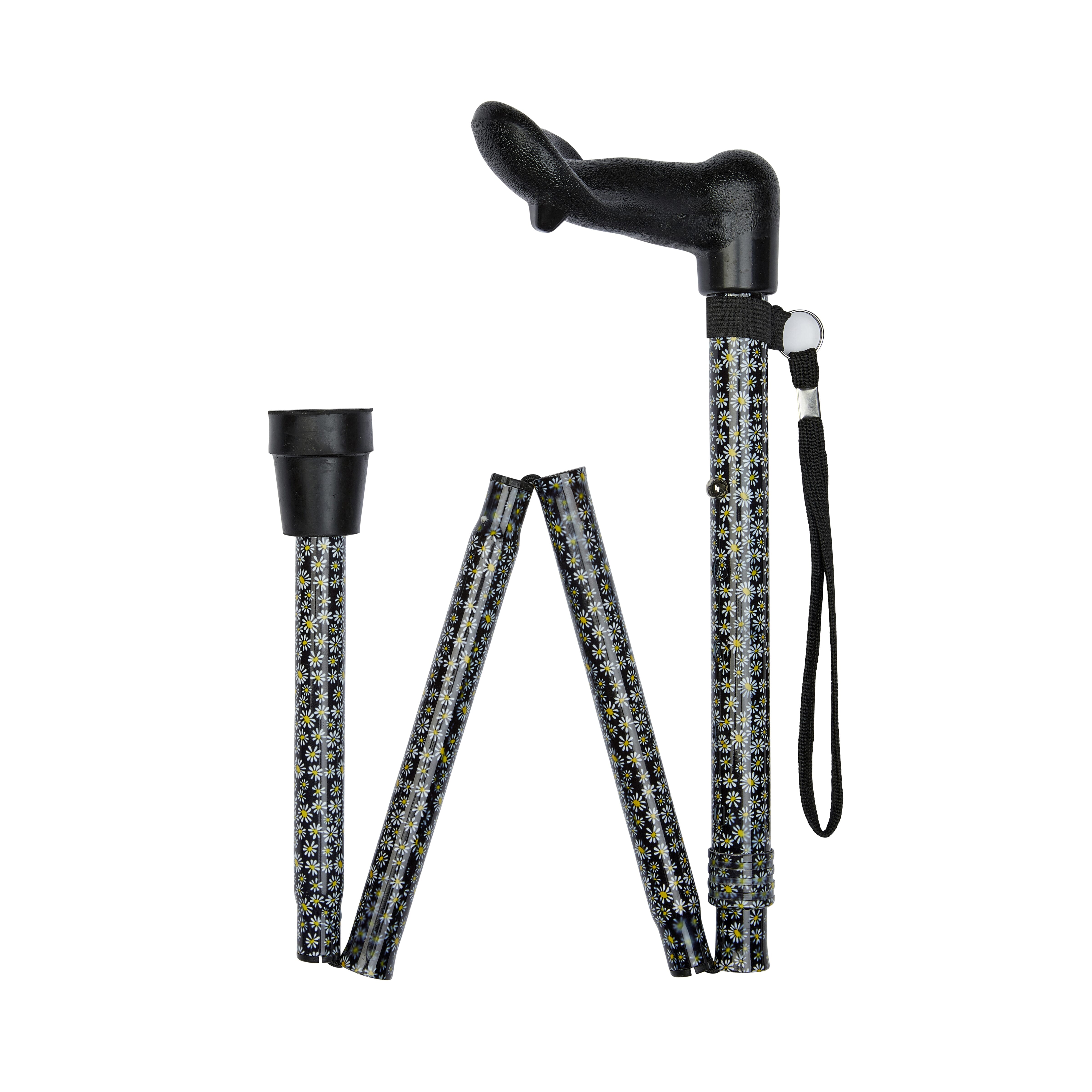 Canne de marche pliable avec poignée anatomique