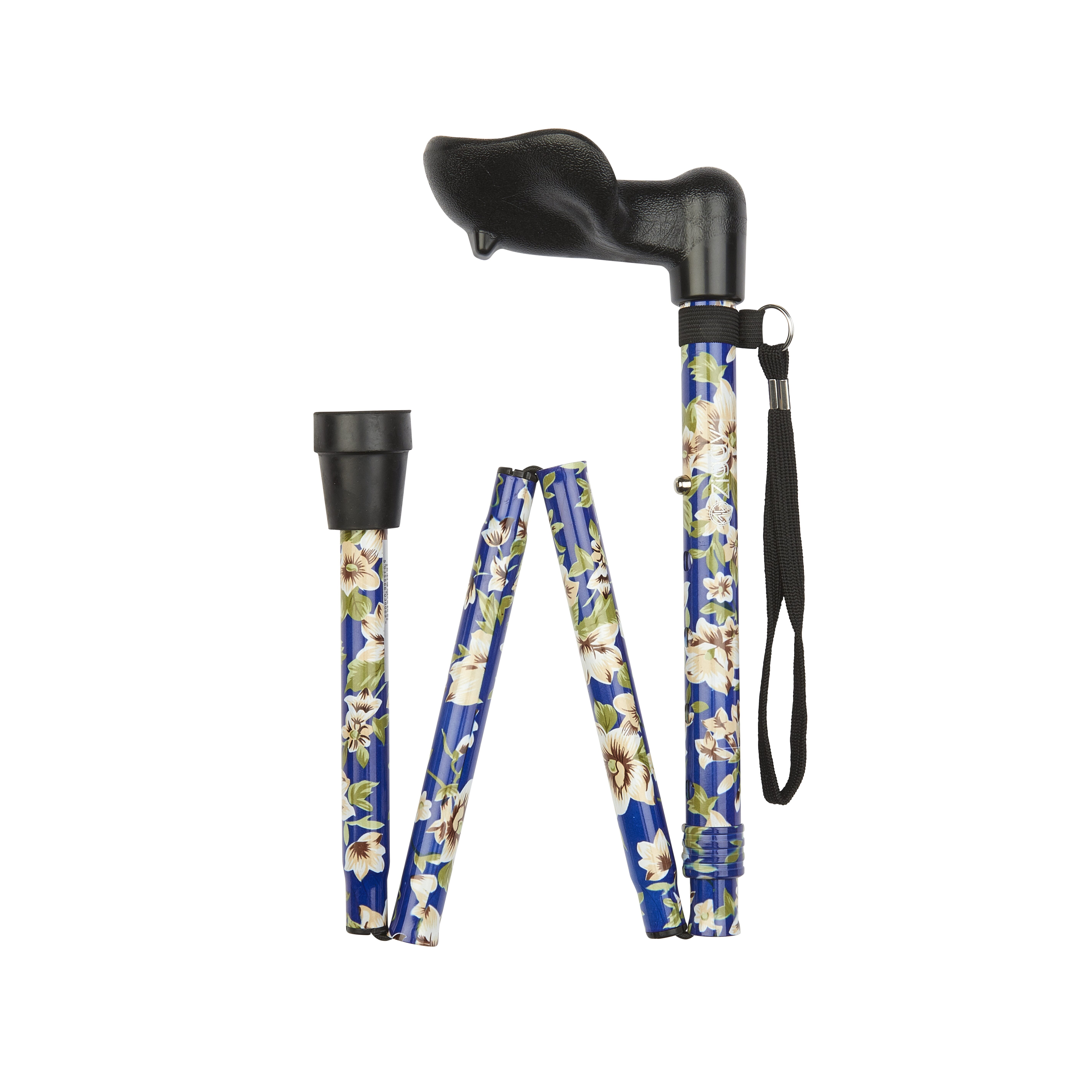 Canne de marche pliable avec poignée anatomique