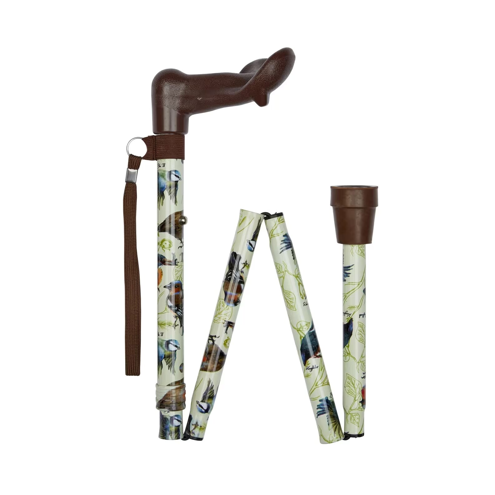 Canne de marche pliable avec poignée anatomique