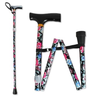 canne de marche pliante à poignée en T