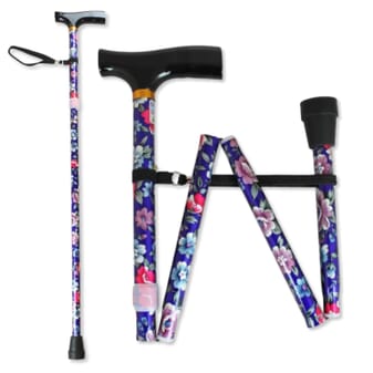 canne de marche pliante à poignée en T