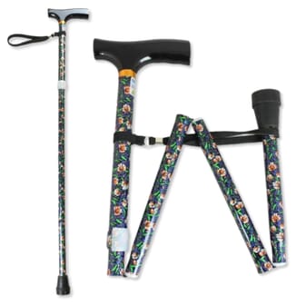 canne de marche pliante à poignée en T
