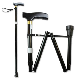 canne de marche pliante Ã  poignÃ©e en T Noir