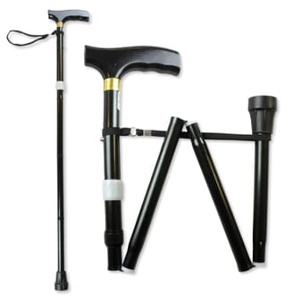 canne de marche pliante à poignée en T