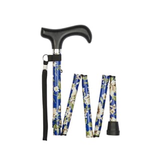 Canne de marche pliante courte Motif Morris bleu